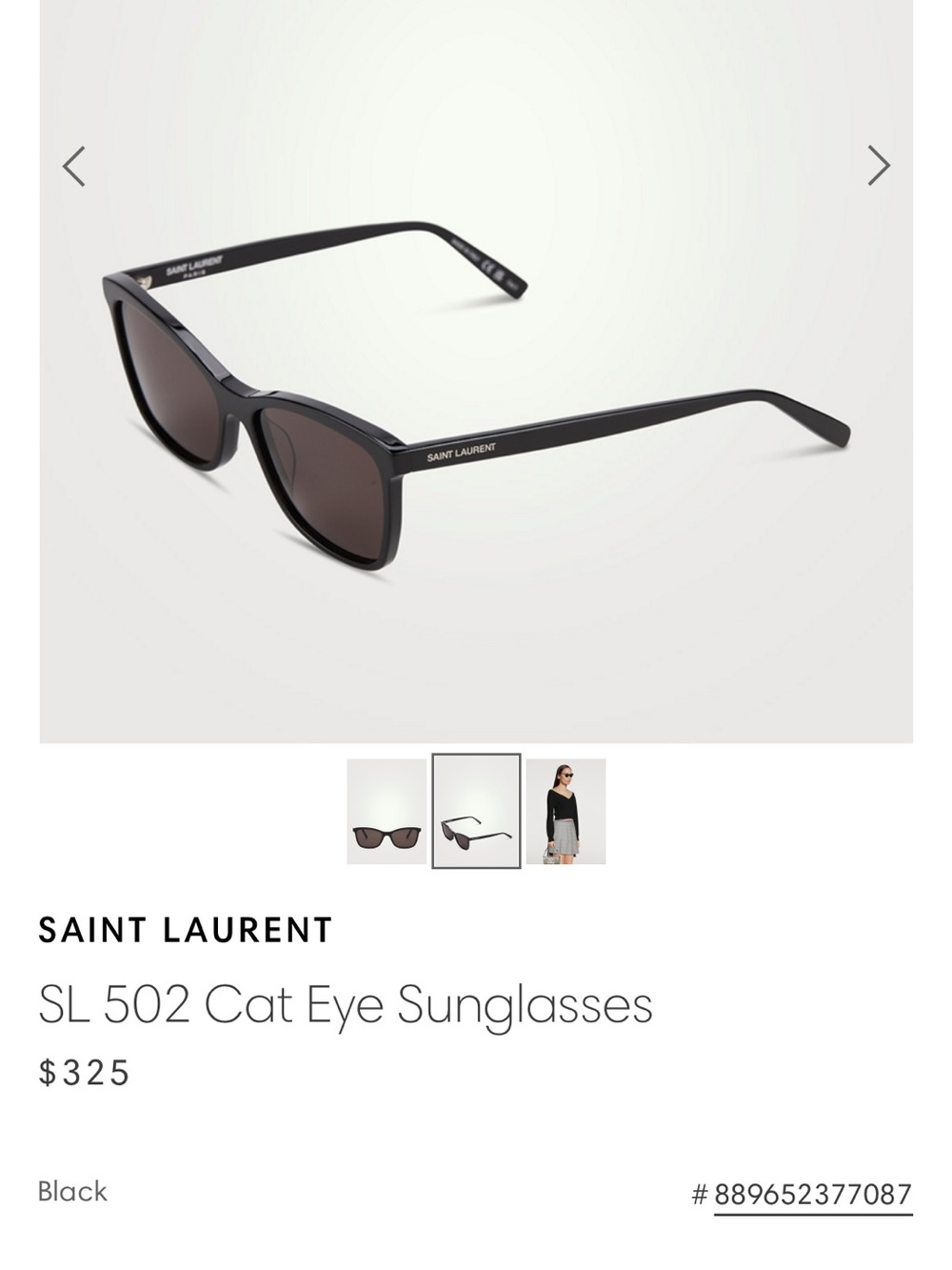 Saint Laurent Black Sunglasses with Dark Lenses YSL